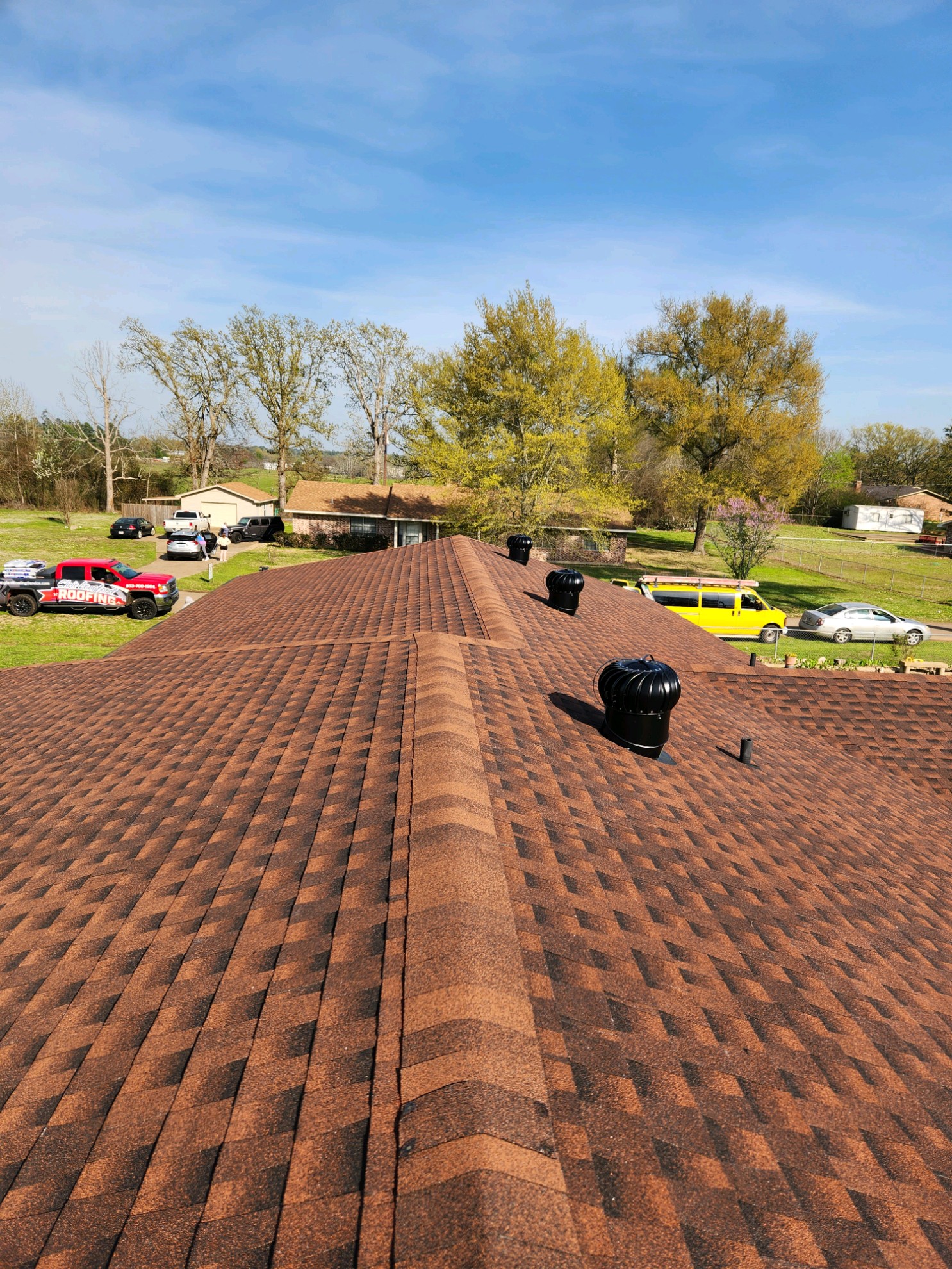 Newly repaired roof